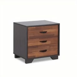 Cheap 👍 HomeRoots Contemporary 3 Drawer Walnut And Espresso Nightstand 🔔 -Dining Room Shop 286443 1