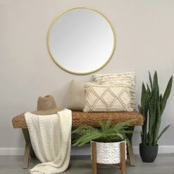 Wholesale π HomeRoots 28" Aubrey Gold Metal Framed Wall Mirror β