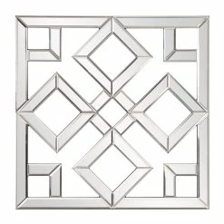 Promo 😀 HomeRoots Interlocking Mirrored squares with Lattice Design Wall Accent 👏