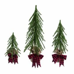 Deals 🥰 Valyria LLC dba Transpac 🎅 Christmas Set of 3 Green Artificial Tabletop Tree ✔️