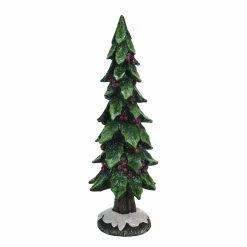 New 🤩 Valyria LLC dba Transpac 🎄 Christmas Green Resin Holly Tree With Metallic Red Berries 👍