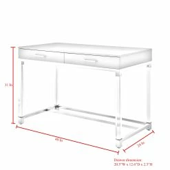 Buy 😍 INSPIREDHOME CO Maximo High Gloss Writing Desk ✔️ -Dining Room Shop a1oexnx6mipmvfbkfcqw