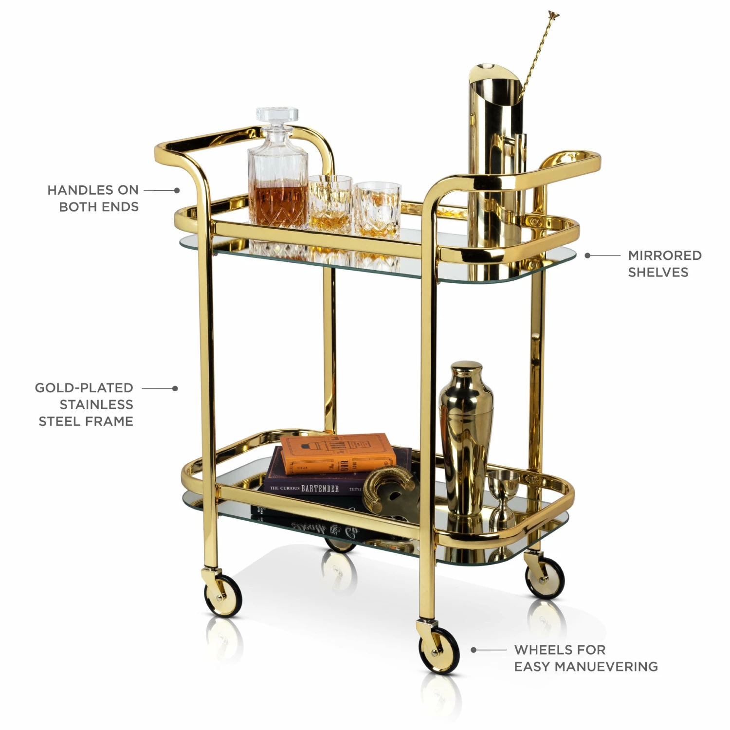 Best Pirce ๐ True Fabrications Inc Viskiยฎ Gold Bar Cart ๐ 7 Best Pirce ๐ True Fabrications Inc Viskiยฎ Gold Bar Cart ๐ - Image 5