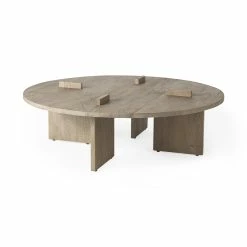 Dining Room Shop 22 Best deal π₯ HomeRoots Cool Gray Brown Round Wooden Coffee Table π₯