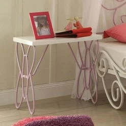 Outlet 🌟 HomeRoots Lilac and White Butterfly Nightstand 🧨