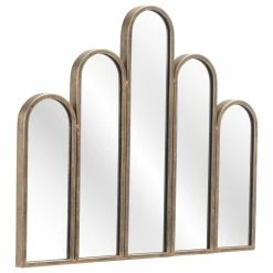 Deals 🧨 HomeRoots Antiqued Gold Deco Shape Mirror 🎉 -Dining Room Shop bmfcxjjto3plgccd3rvg