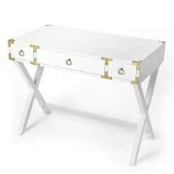 Top 10 ⭐ HomeRoots Glossy White Writing Desk 😉 -Dining Room Shop bmqzwzh41woclgaa1sdk