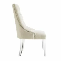 Discount 😉 INSPIREDHOME CO Linen Button Tufted Armless Acrylic Leg Set of 2 Dining Chairs ⭐ -Dining Room Shop cvqzncuyqgzgdxtusqz5