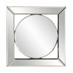 Flash Sale π HomeRoots Square Mirror with Center Round Mirror π