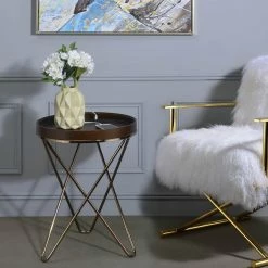 Brand new β HomeRoots Pearlescent USB Side Table β