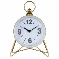 Best Sale 🌟 HomeRoots Triangle Gray Golden Desk Clock 🛒