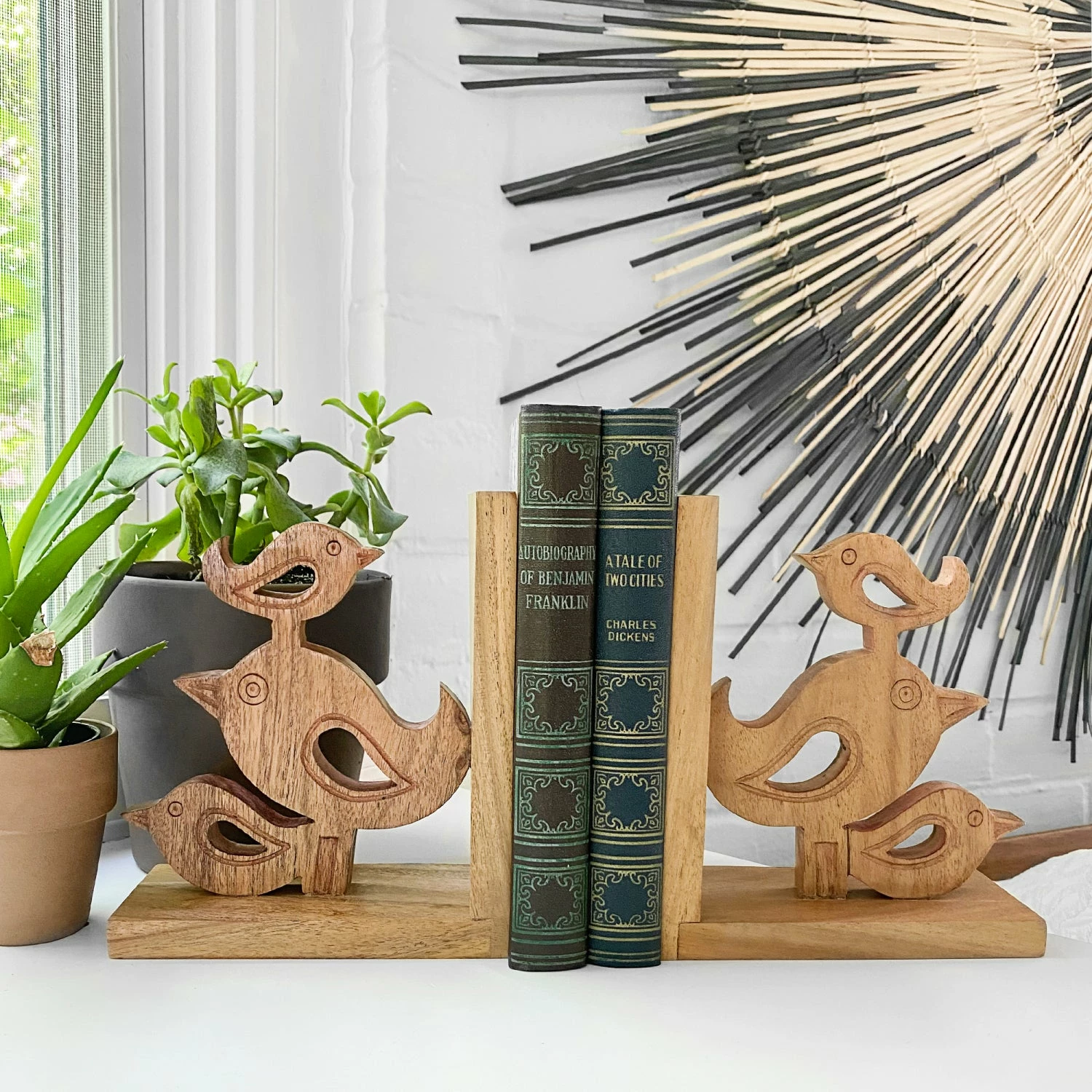 New ๐ Global Crafts Handcarved Bird Book Ends ๐ 4 New ๐ Global Crafts Handcarved Bird Book Ends ๐ - Image 2