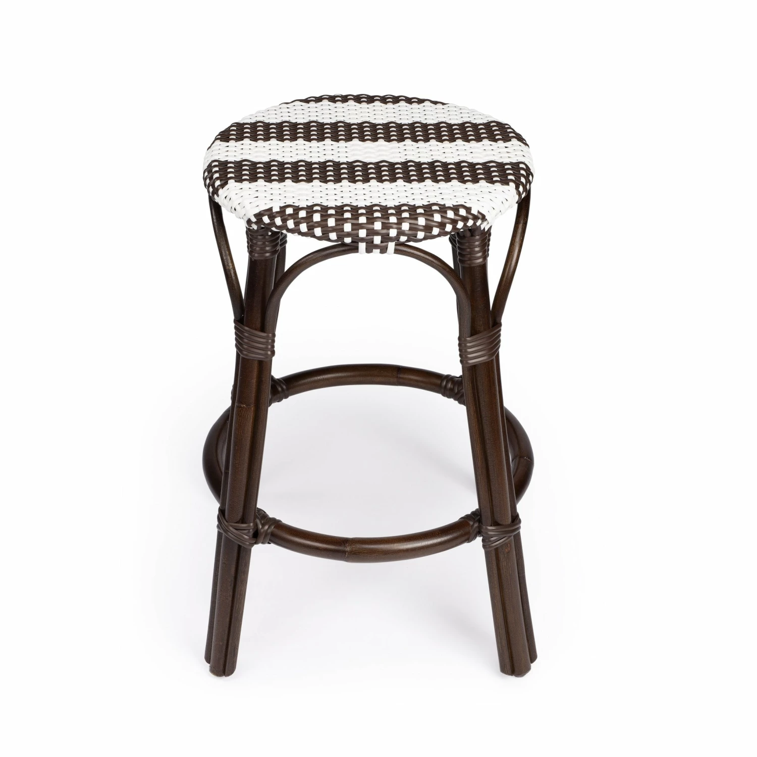Wholesale 𧨠HomeRoots Dark Brown and White Rattan Counter Stool π 4 Wholesale 𧨠HomeRoots Dark Brown and White Rattan Counter Stool π - Image 2