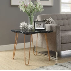 Hot Sale β HomeRoots Marble and Geometric End Table π