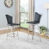 Hot Sale 🛒 Chintaly Imports Black Contemporary Swivel With Design Back Bar Stool ⌛