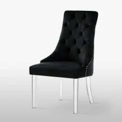 New ✨ INSPIREDHOME CO Velvet Button Tufted Armless Acrylic Leg Set of 2 Dining Chairs 🥰