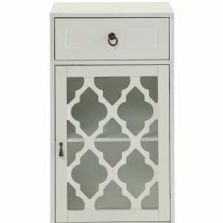 Coupon 👏 HomeRoots Glass Door White Cabinet 🌟