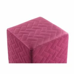 New ⭐ INSPIREDHOME CO Grayson Velvet Brick Quilted Cube Ottoman 🥰 -Dining Room Shop gbeloehusa6l17j1gqck