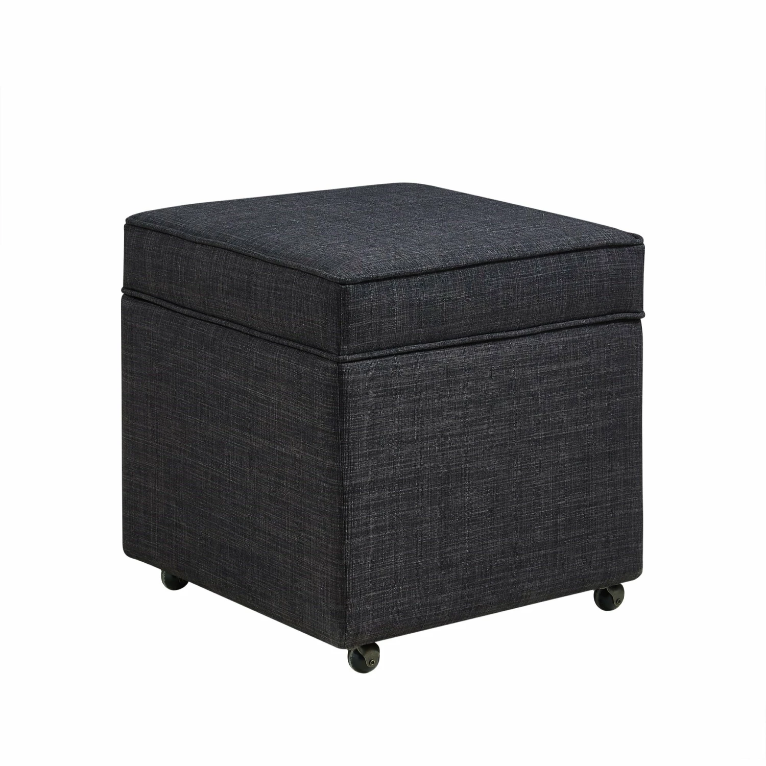 Budget π INSPIREDHOME CO Michael Linen Wheeled Storage Cube Ottoman π 5 Budget π INSPIREDHOME CO Michael Linen Wheeled Storage Cube Ottoman π - Image 3