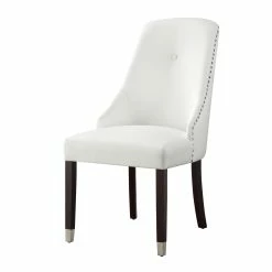 Coupon π€© INSPIREDHOME CO Leather PU Single Tuft Curve Nailhead Back with Metal Tip Leg Set of 2 Dining Chairs π§¨