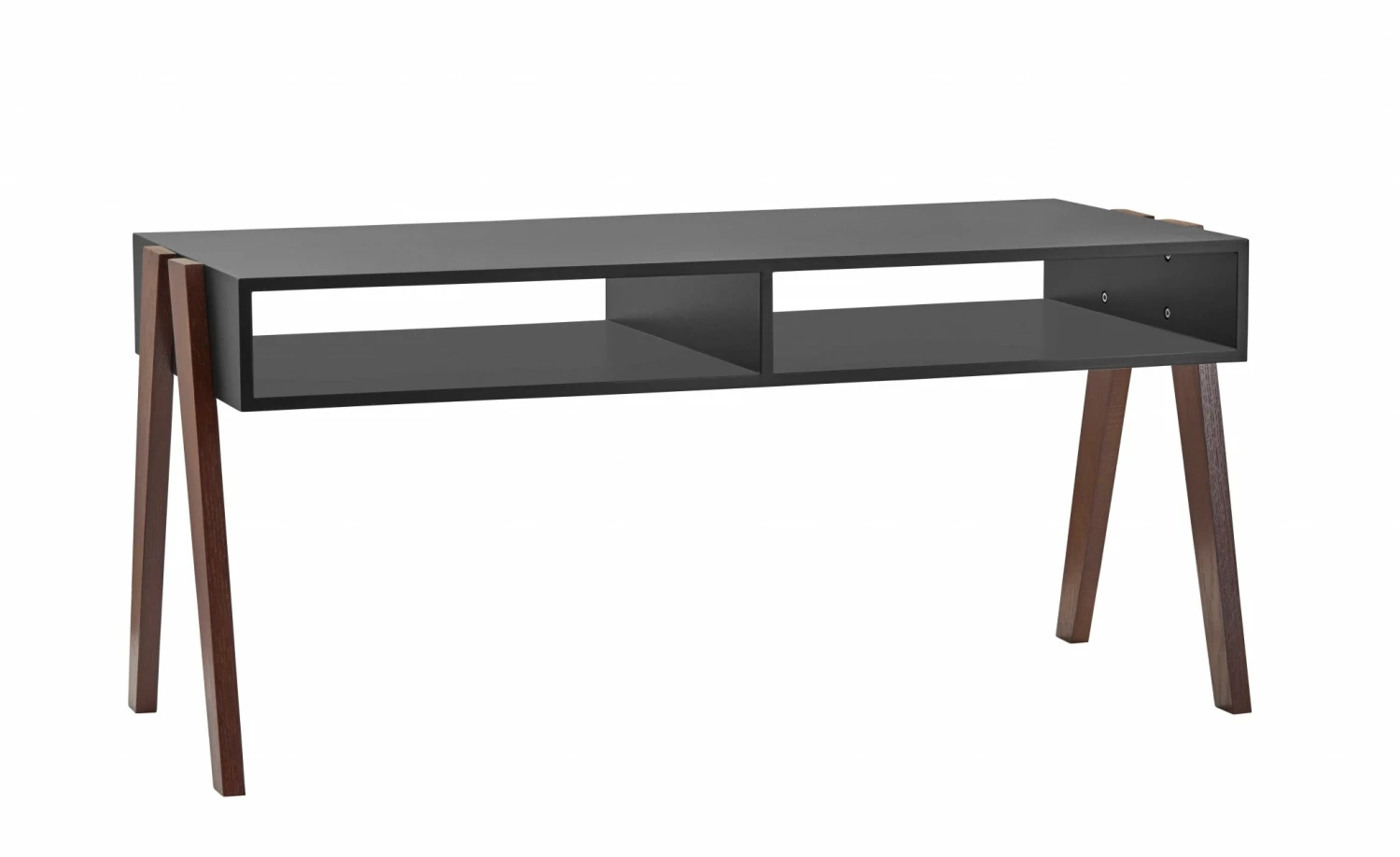 New π HomeRoots Black and Walnut Modern Retro Coffee Table π 4 New π HomeRoots Black and Walnut Modern Retro Coffee Table π - Image 2