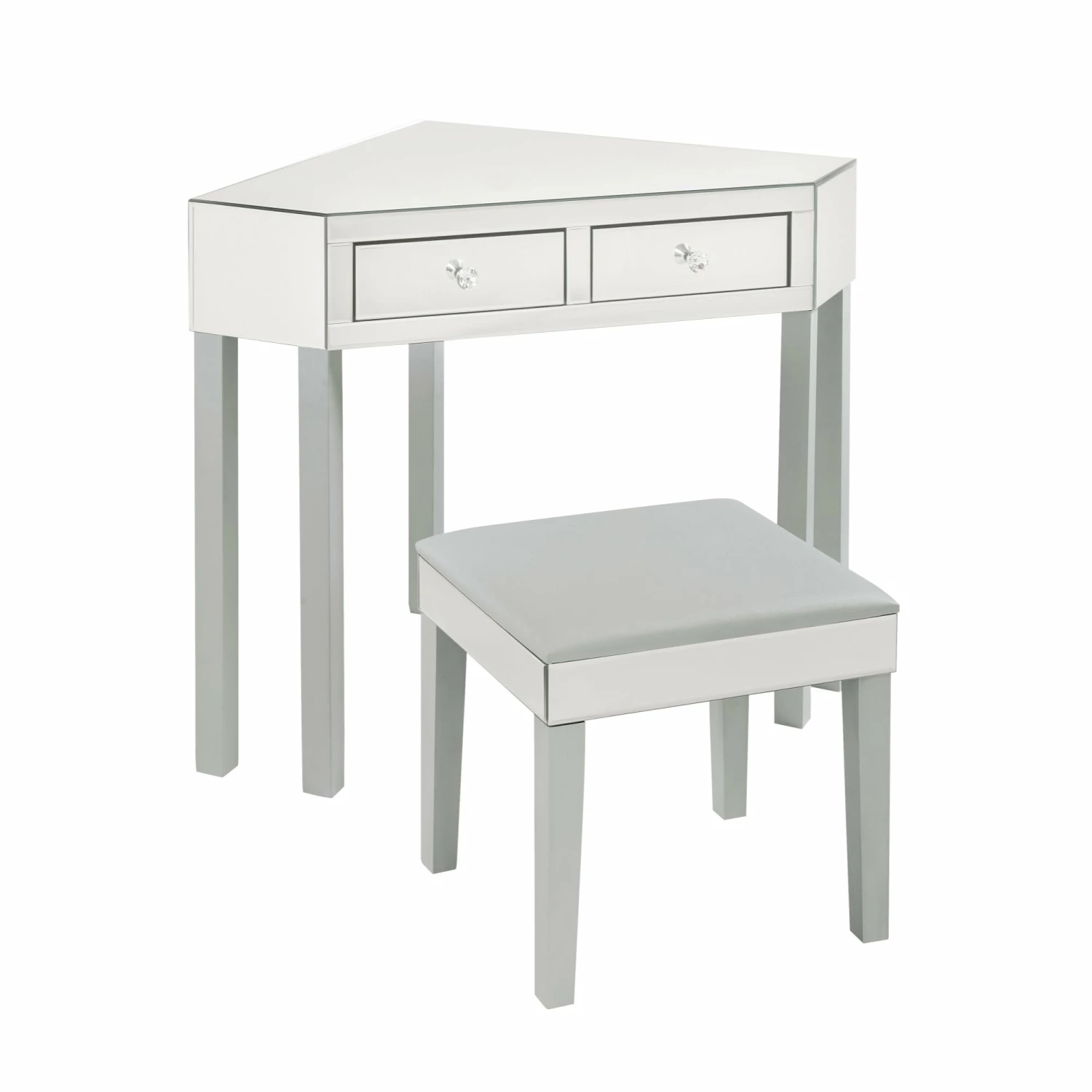 Discount π₯ INSPIREDHOME CO Amaris 2 Drawer Mirrored Corner With Stool Makeup Vanity β 3 Discount π₯ INSPIREDHOME CO Amaris 2 Drawer Mirrored Corner With Stool Makeup Vanity β