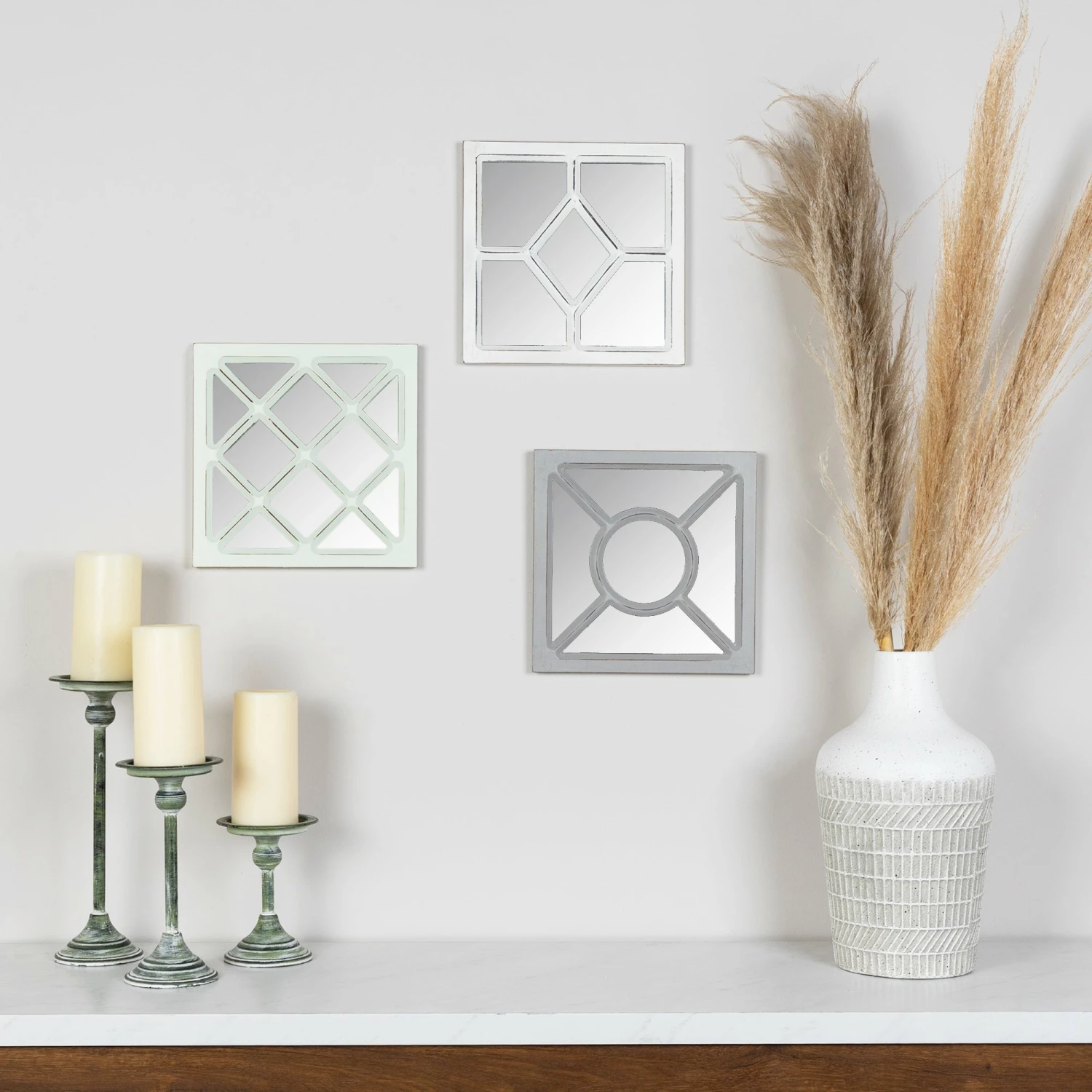 Cheap β€οΈ HomeRoots Geometric Set of 3 Wall Mirrors π€© 3 Cheap β€οΈ HomeRoots Geometric Set of 3 Wall Mirrors π€©