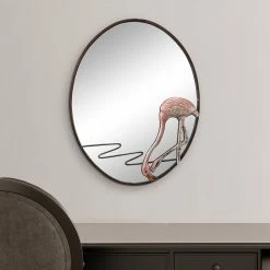 Coupon π₯ San Pacific International Flamingo Design Iron Pink Cast Wall Mirror π