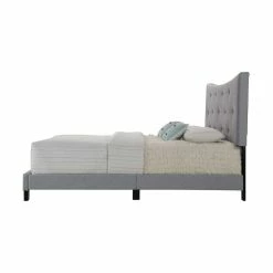 Brand new 🧨 HomeRoots Gray Queen Size Tufted Upholstered Bed 👏