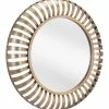 Outlet 🎉 HomeRoots Dull Gold Striped Round Mirror 👏