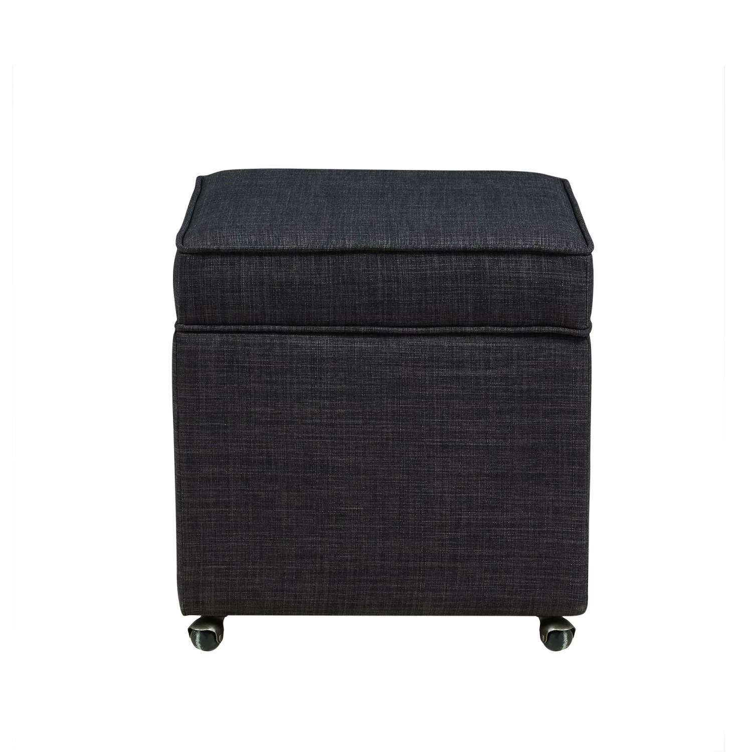 Budget π INSPIREDHOME CO Michael Linen Wheeled Storage Cube Ottoman π 6 Budget π INSPIREDHOME CO Michael Linen Wheeled Storage Cube Ottoman π - Image 4