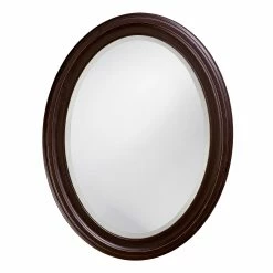 Promo β HomeRoots Oval Oil Rubbed Bronze Mirror with Wooden Grooves Frame βοΈ