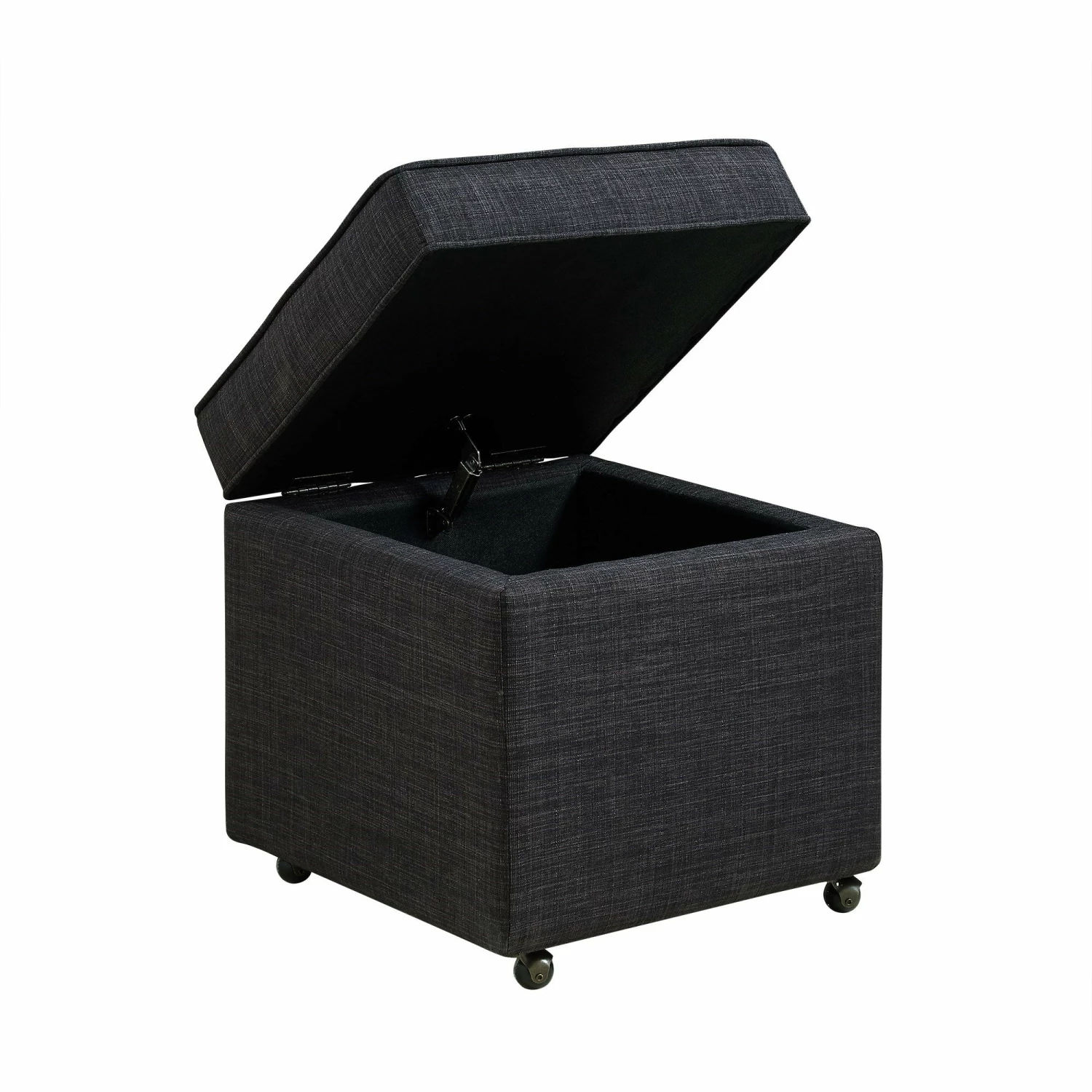 Budget π INSPIREDHOME CO Michael Linen Wheeled Storage Cube Ottoman π 4 Budget π INSPIREDHOME CO Michael Linen Wheeled Storage Cube Ottoman π - Image 2