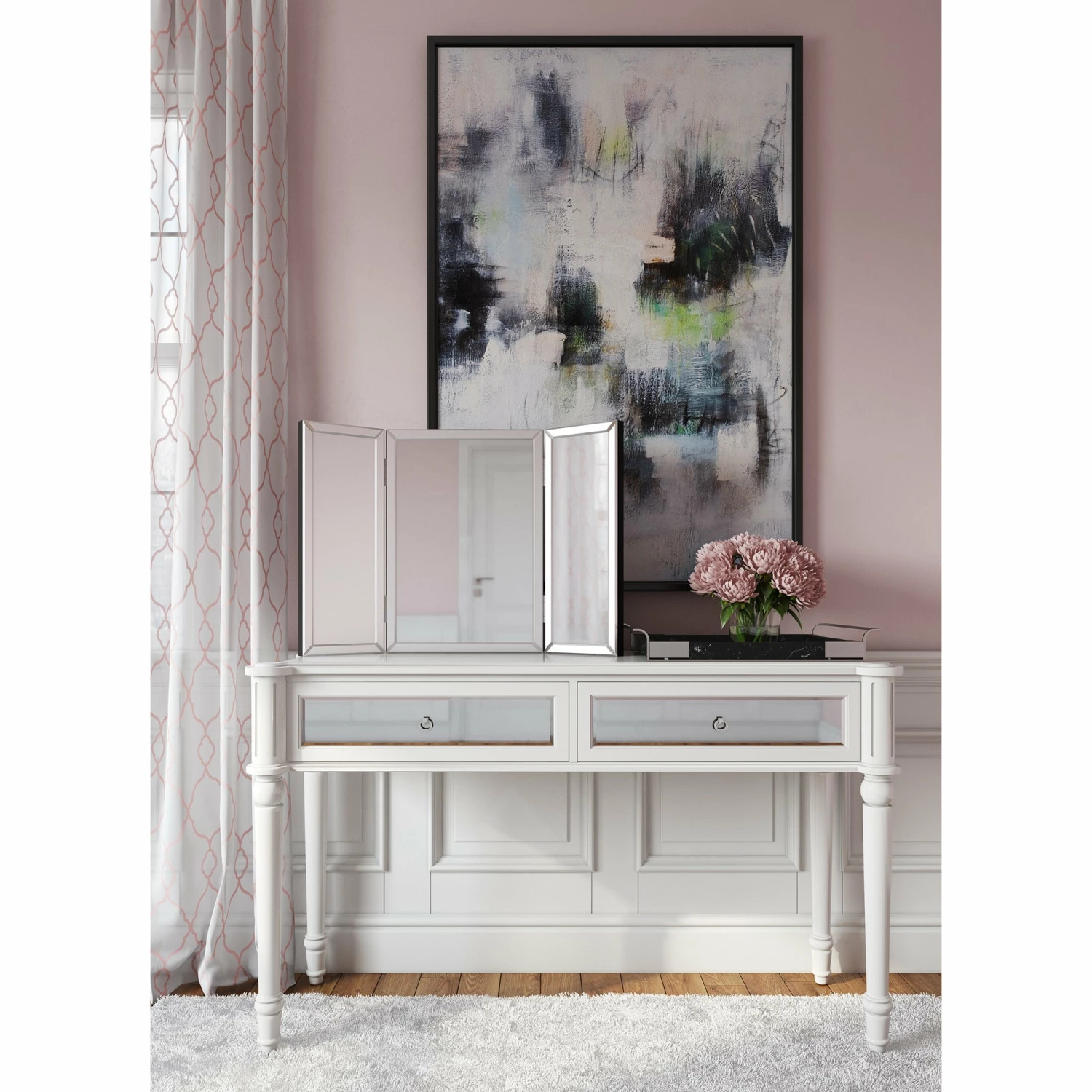 Outlet π€© HomeRoots Three Part Hinged Vanity Tabletop Mirror π 3 Outlet π€© HomeRoots Three Part Hinged Vanity Tabletop Mirror π