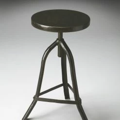 Hot Sale 👍 HomeRoots Black Iron Revolving Round Stool 🛒
