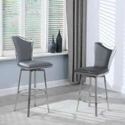 Cheap π Chintaly Imports Olive Contemporary Swivel With Design Back Bar Stool β