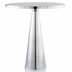 Buy 🥰 HomeRoots Metal Frame Silver finished and Cone Pedestal Round End Table 👏