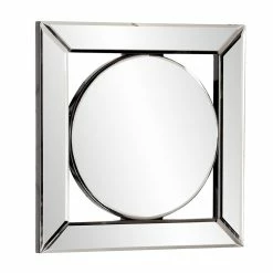 Flash Sale 😍 HomeRoots Square Mirror with Center Round Mirror 🎁 -Dining Room Shop rcpxmzuh7c8scfgr1cj4