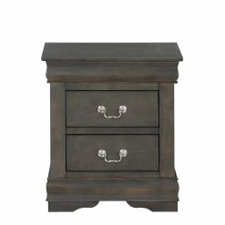 Promo ⌛ HomeRoots Dark Gray Wooden 2-Drawer Nightstand 😍