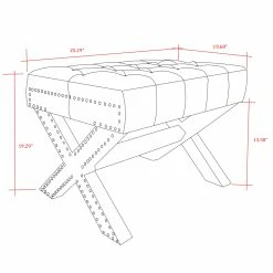 Budget 🔥 INSPIREDHOME CO Kenny Velvet Tufted Ottoman 🎁 -Dining Room Shop sdwhihl6hyhsj8aqk4lb