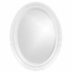 Brand new 🔔 HomeRoots Oval Mirror In A Glossy White Wood Frame 🎁