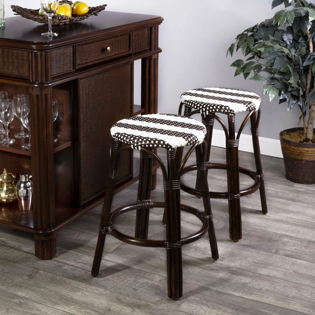 Wholesale 𧨠HomeRoots Dark Brown and White Rattan Counter Stool π 8 Wholesale 𧨠HomeRoots Dark Brown and White Rattan Counter Stool π - Image 6