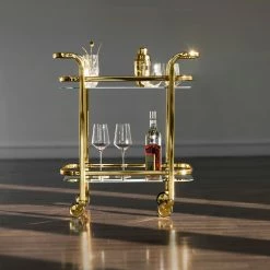 Best Pirce ๐ True Fabrications Inc Viskiยฎ Gold Bar Cart ๐