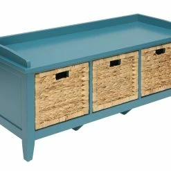 Brand new 🎁 HomeRoots Pop of Color Teal Storage Bench 😉