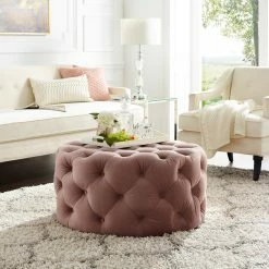 Best Pirce π INSPIREDHOME CO Thelma Velvet Cocktail Ottoman π
