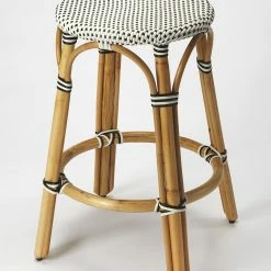 Coupon π HomeRoots Black and White Rattan Counter Stool π