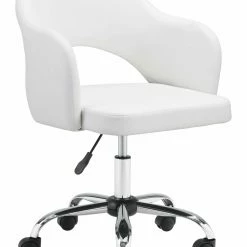 Best Pirce 🎉 HomeRoots Faux Leather Curved Open Back Desk Chair ✔️ -Dining Room Shop vbjk81wfjkcxezv5ioxl scaled