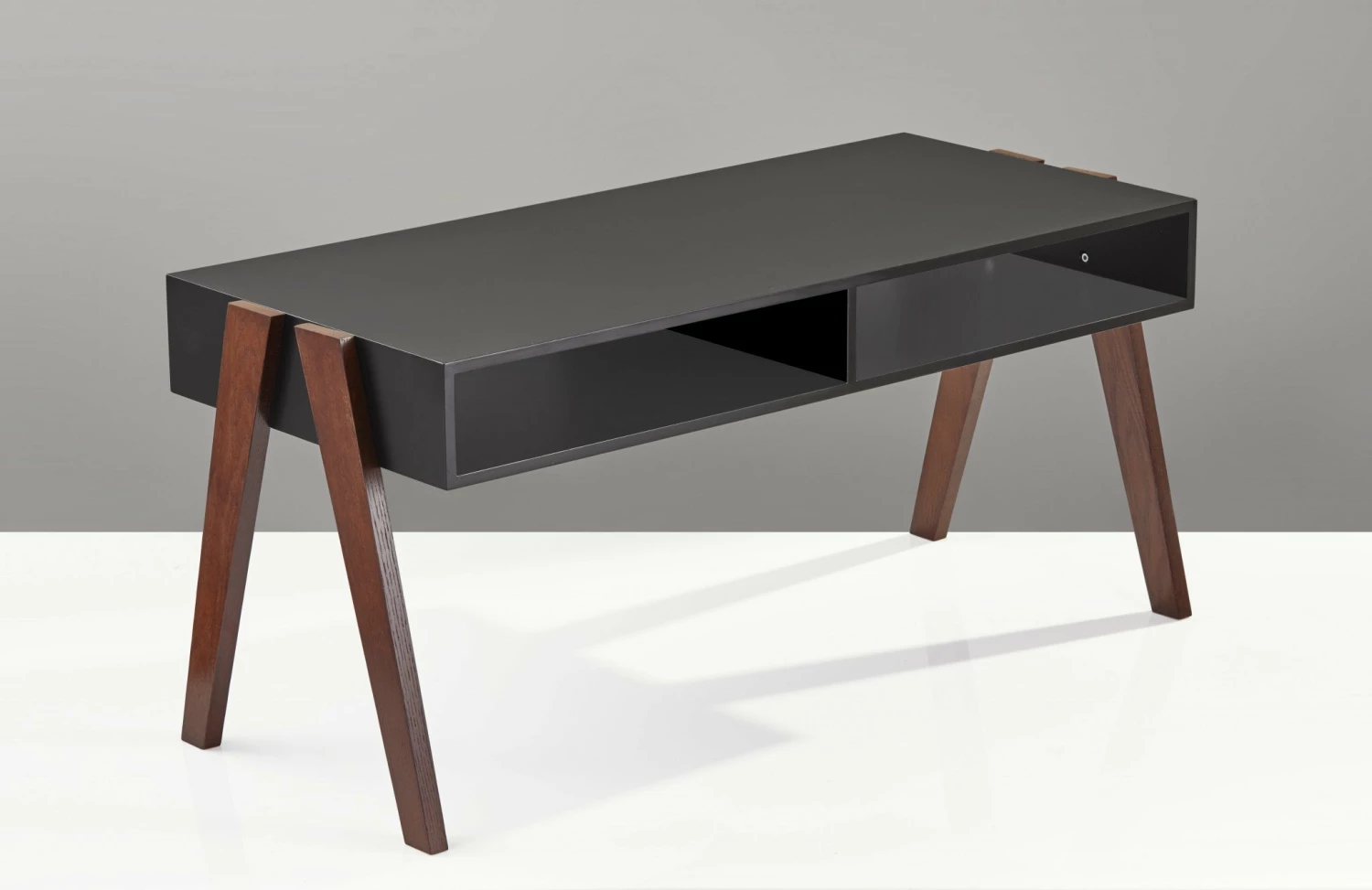 New π HomeRoots Black and Walnut Modern Retro Coffee Table π 3 New π HomeRoots Black and Walnut Modern Retro Coffee Table π