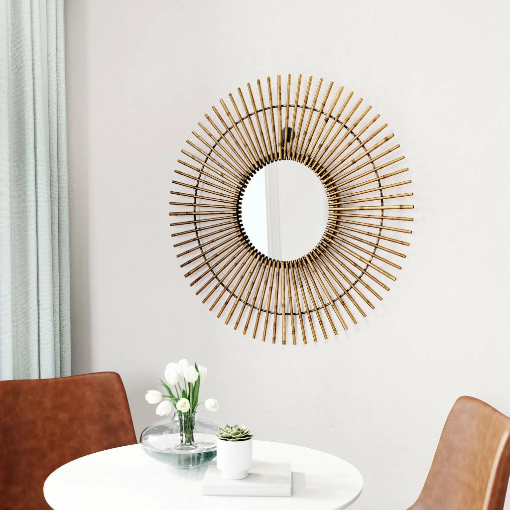 Flash Sale π― HomeRoots Gold Tribal Round Mirror π 3 Flash Sale π― HomeRoots Gold Tribal Round Mirror π