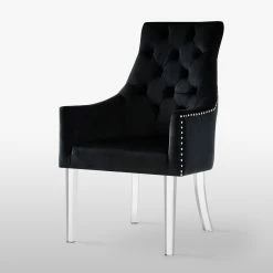 Deals π INSPIREDHOME CO Velvet Button Tufted Swoop Arm Acrylic Leg Set of 2 Dining Chairs π₯